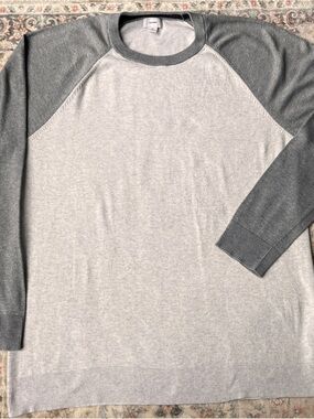 Old Navy Light Gray Body with Charcoal Raglan Sweater
